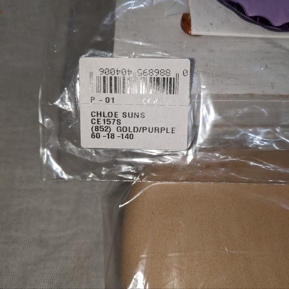 CHLOE Gold/Purple Cat Eye Sunglasses - Picture 6 of 9